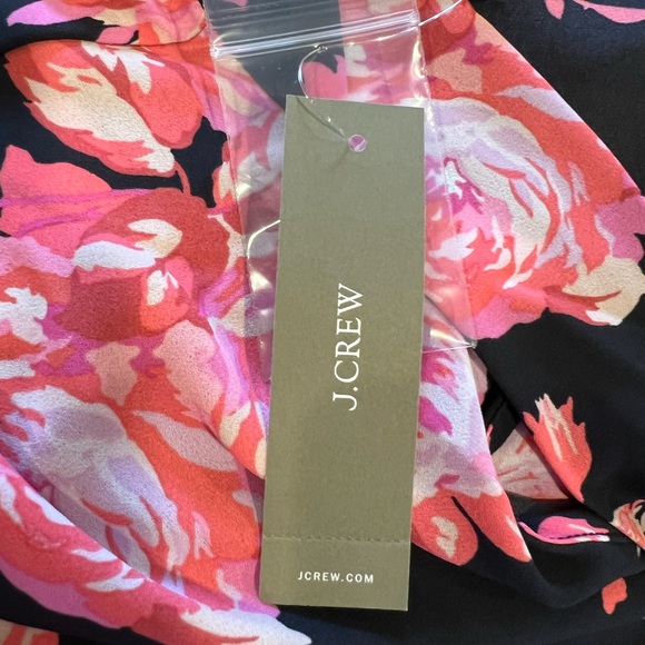 J. Crew Tie Neck Long Sleeve Top in Midnight Rose (M) - Picture 12 of 13